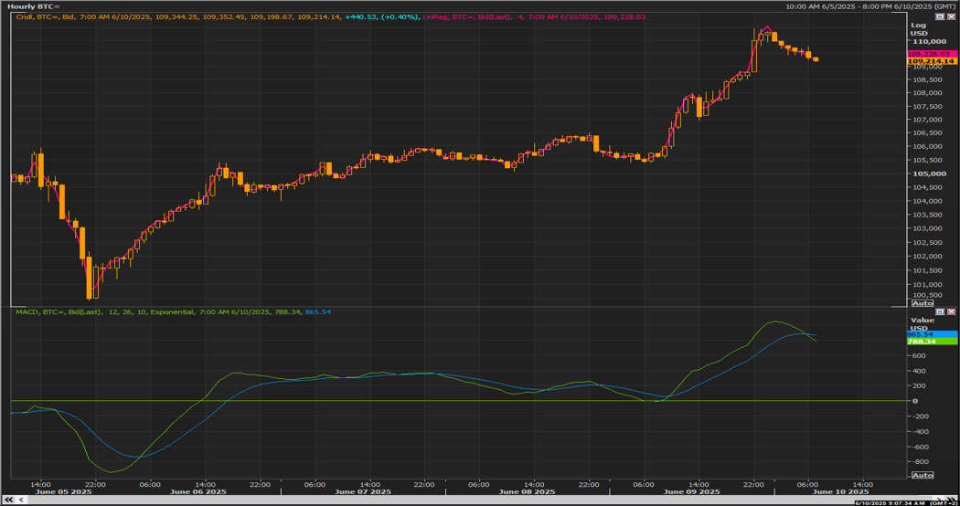BTC chart on the hourly time frame