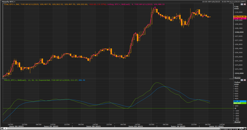 Bitcoin chart on the hourly time frame