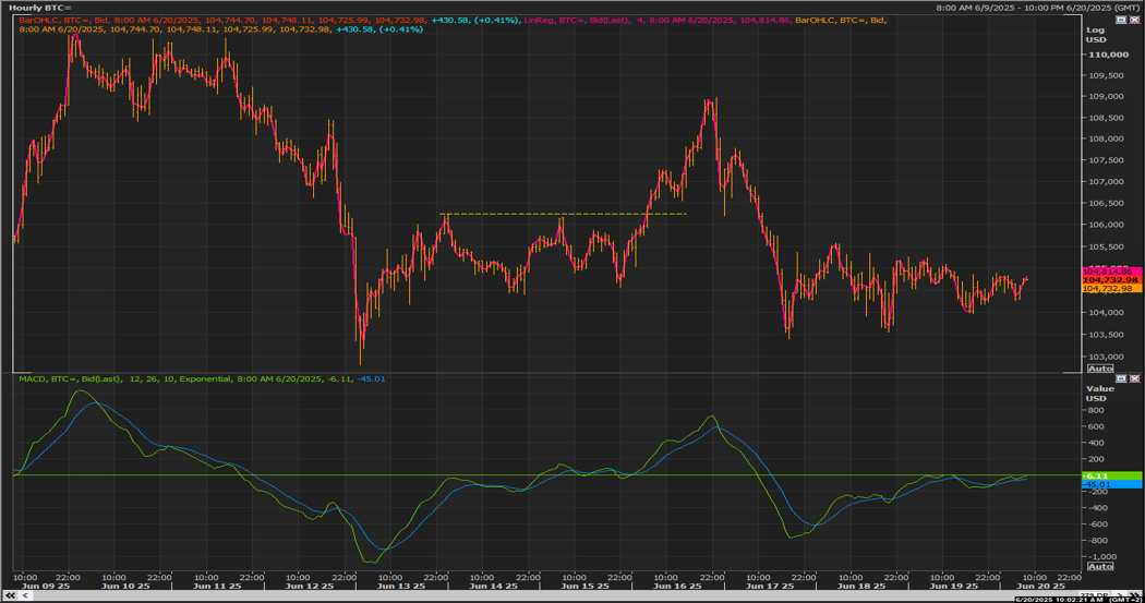 Bitcoin chart on the hourly time frame
