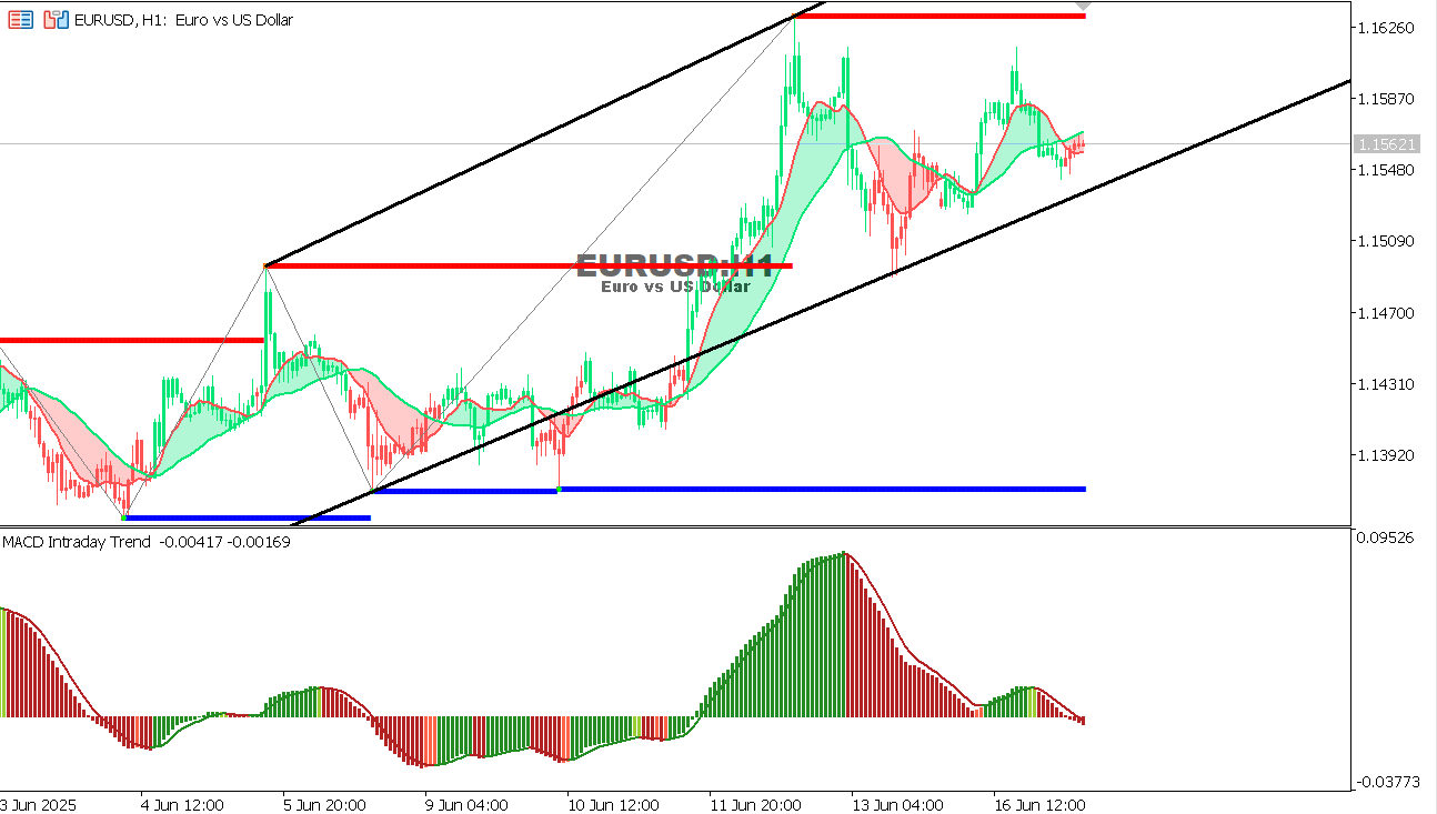 EUR/USD Chart on the hourtly time frame