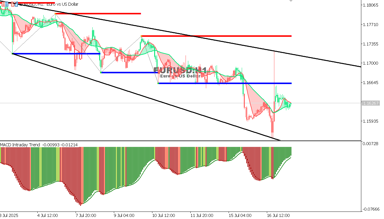 EUR/USD Chart on the hourtly time frame