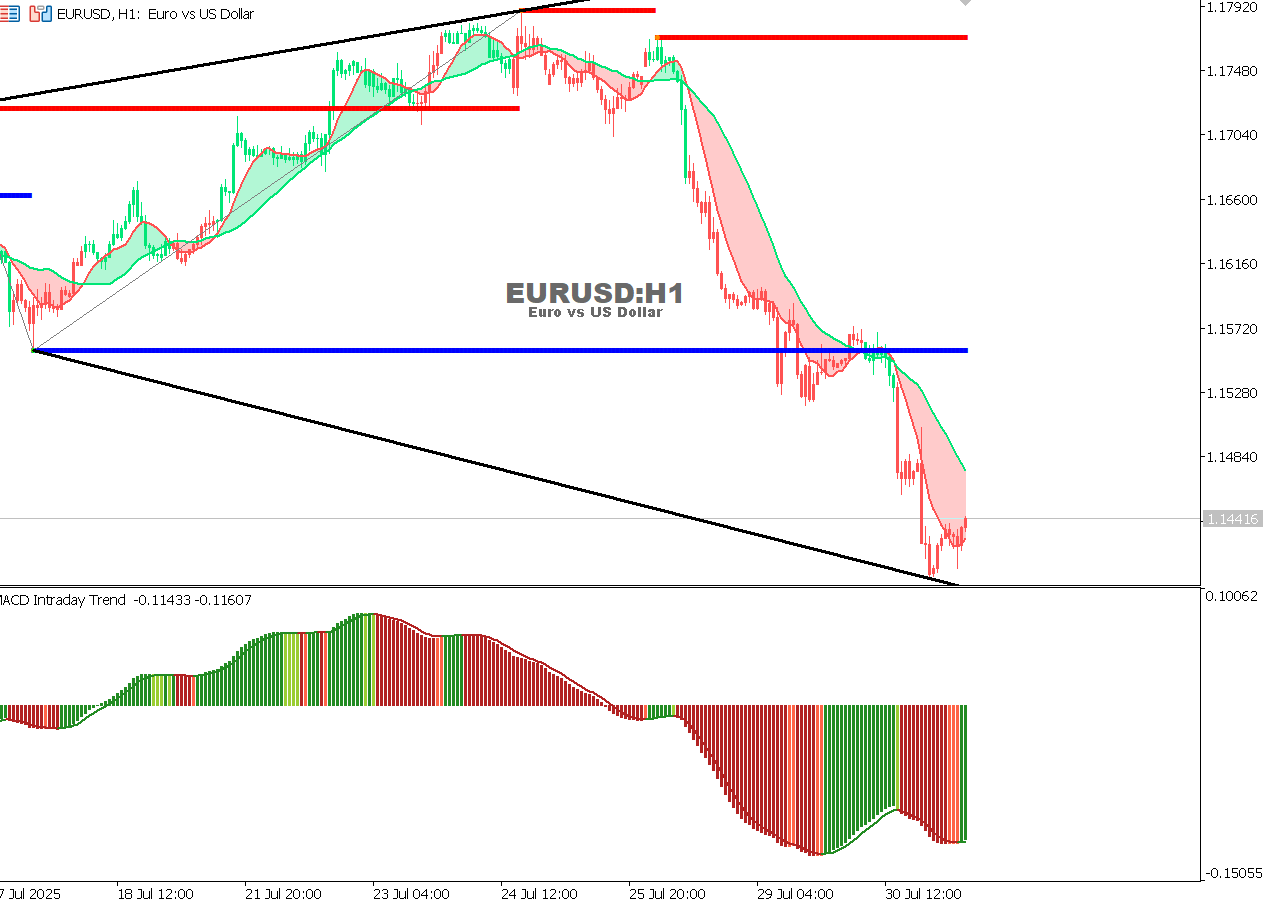 EUR/USD Chart on the hourtly time frame