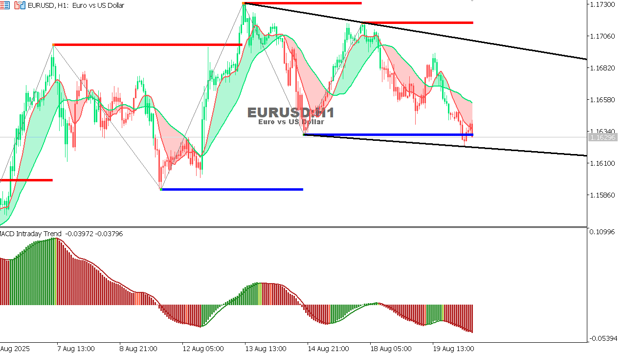 EUR/USD Chart on the hourtly time frame