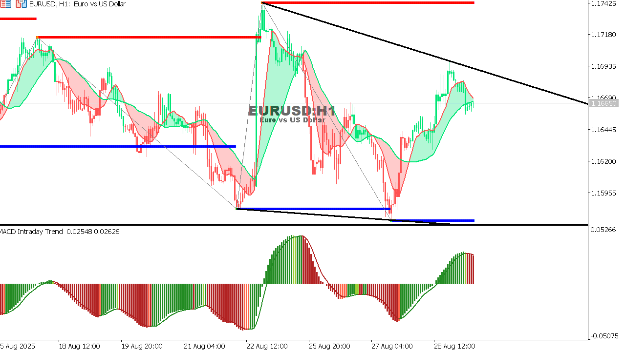 EUR/USD Chart on the hourtly time frame