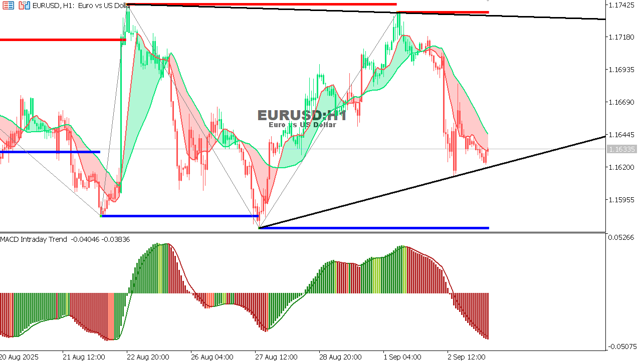 EUR/USD Chart on the hourtly time frame