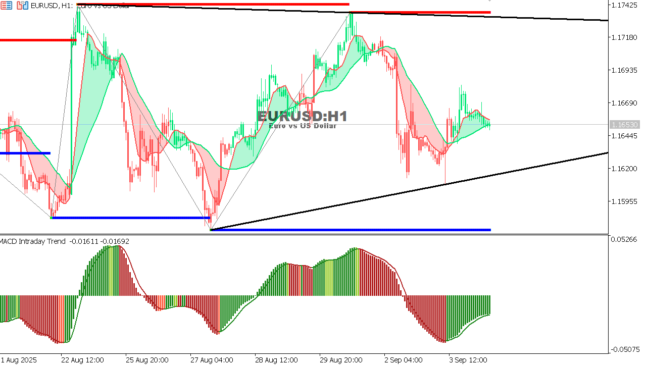 EUR/USD Chart on the hourtly time frame