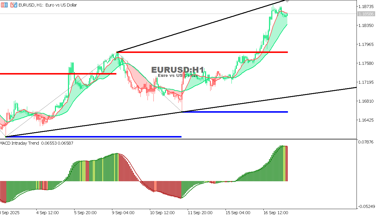 EUR/USD Chart on the hourtly time frame