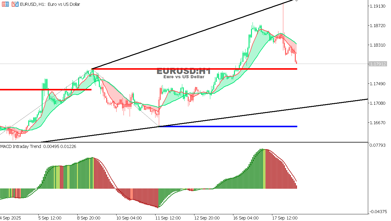 EUR/USD Chart on the hourtly time frame