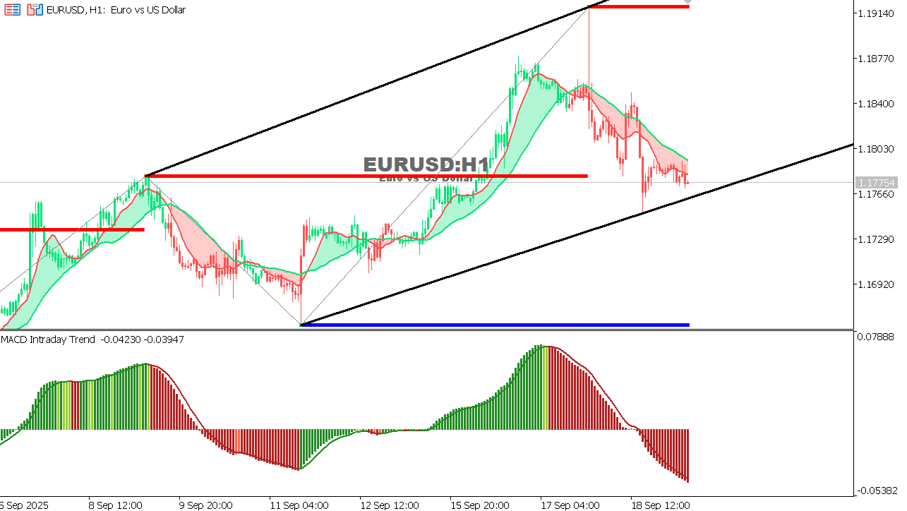 EUR/USD Chart on the hourtly time frame