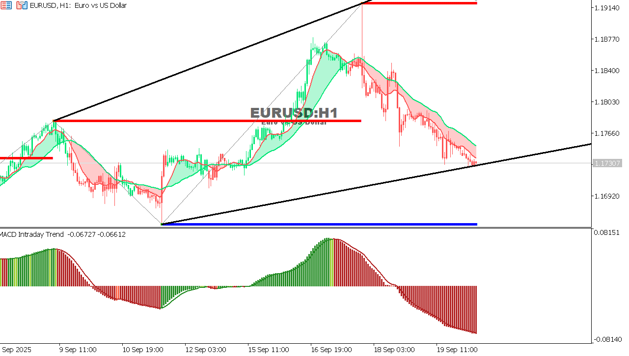 EUR/USD Chart on the hourtly time frame