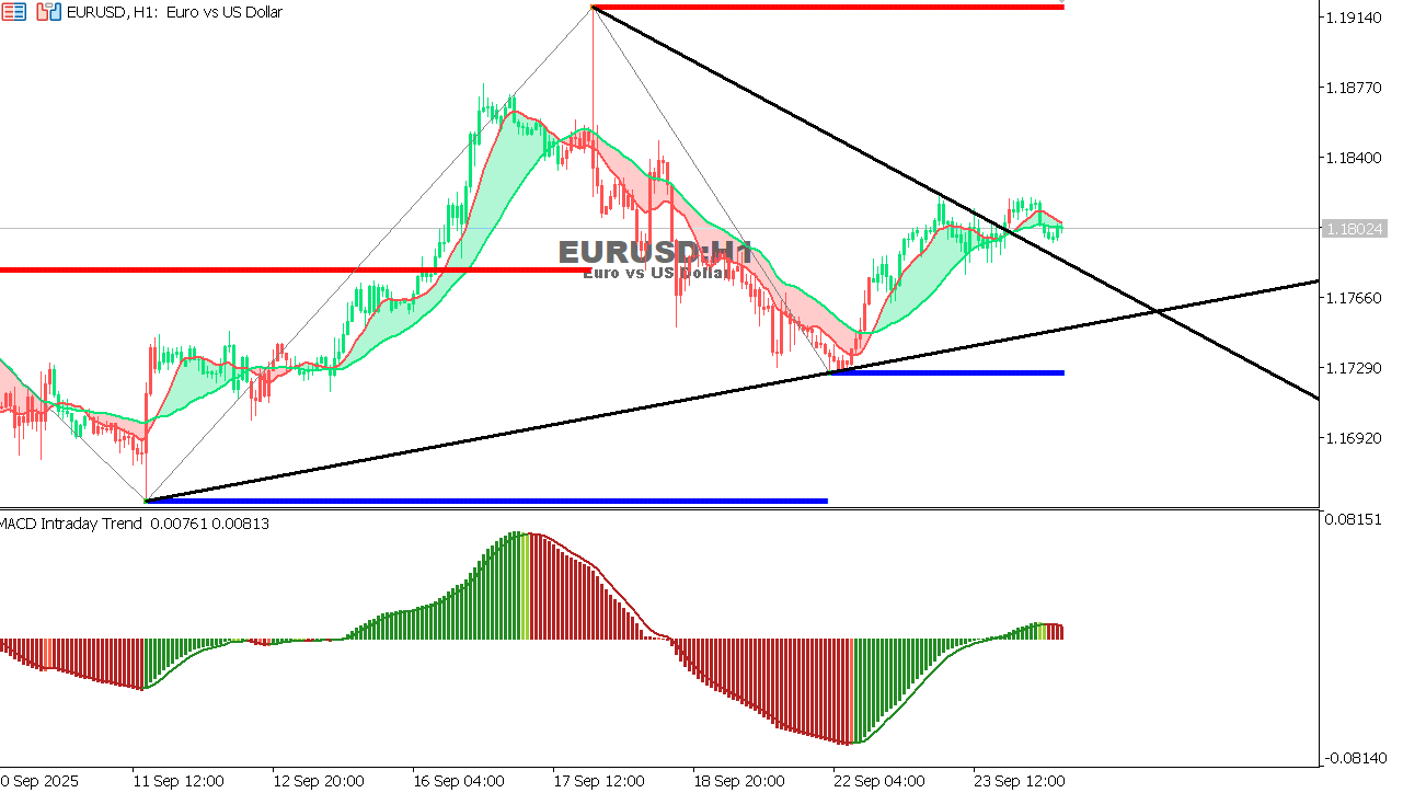 EUR/USD Chart on the hourtly time frame