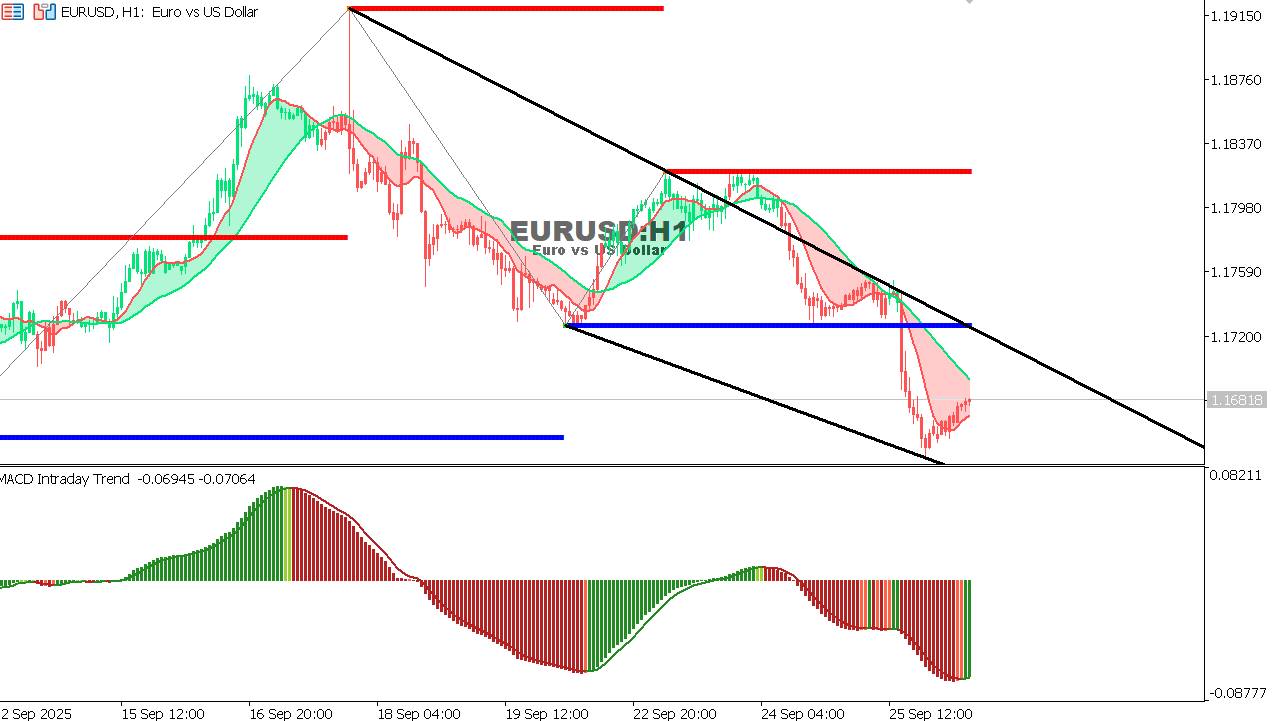 EUR/USD Chart on the hourtly time frame