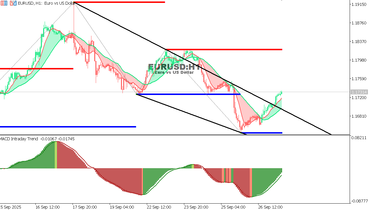 EUR/USD Chart on the hourtly time frame