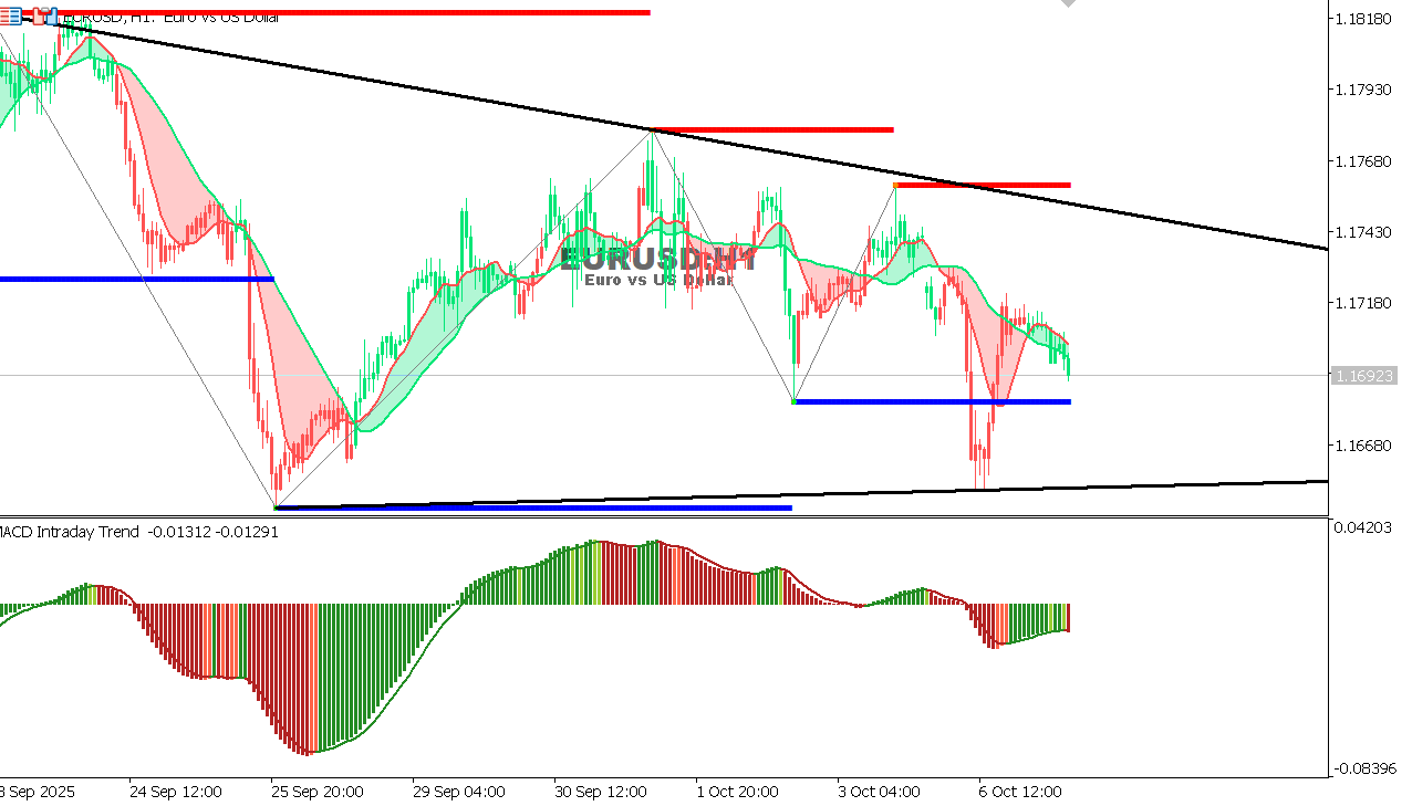 EUR/USD Chart on the hourtly time frame