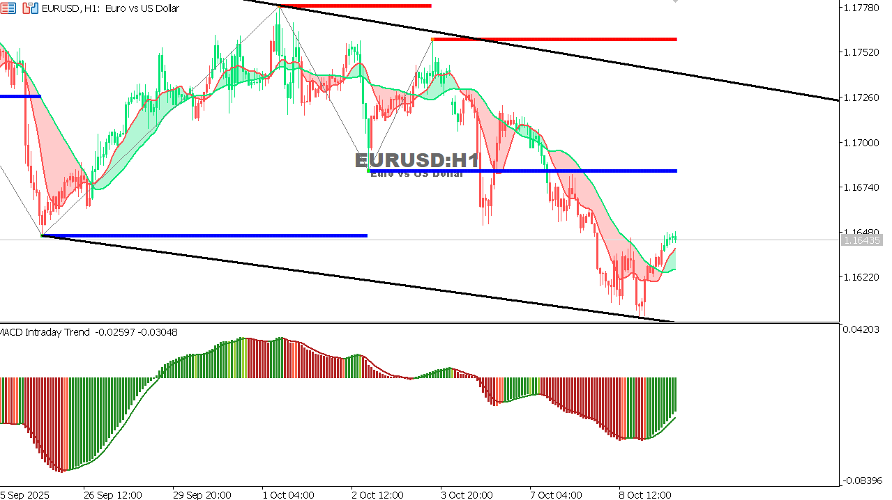 EUR/USD Chart on the hourtly time frame