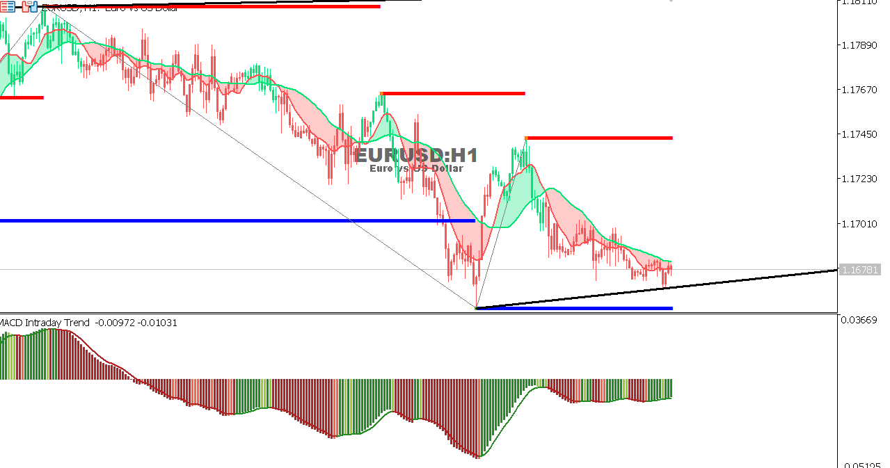 EUR/USD Chart on the hourtly time frame