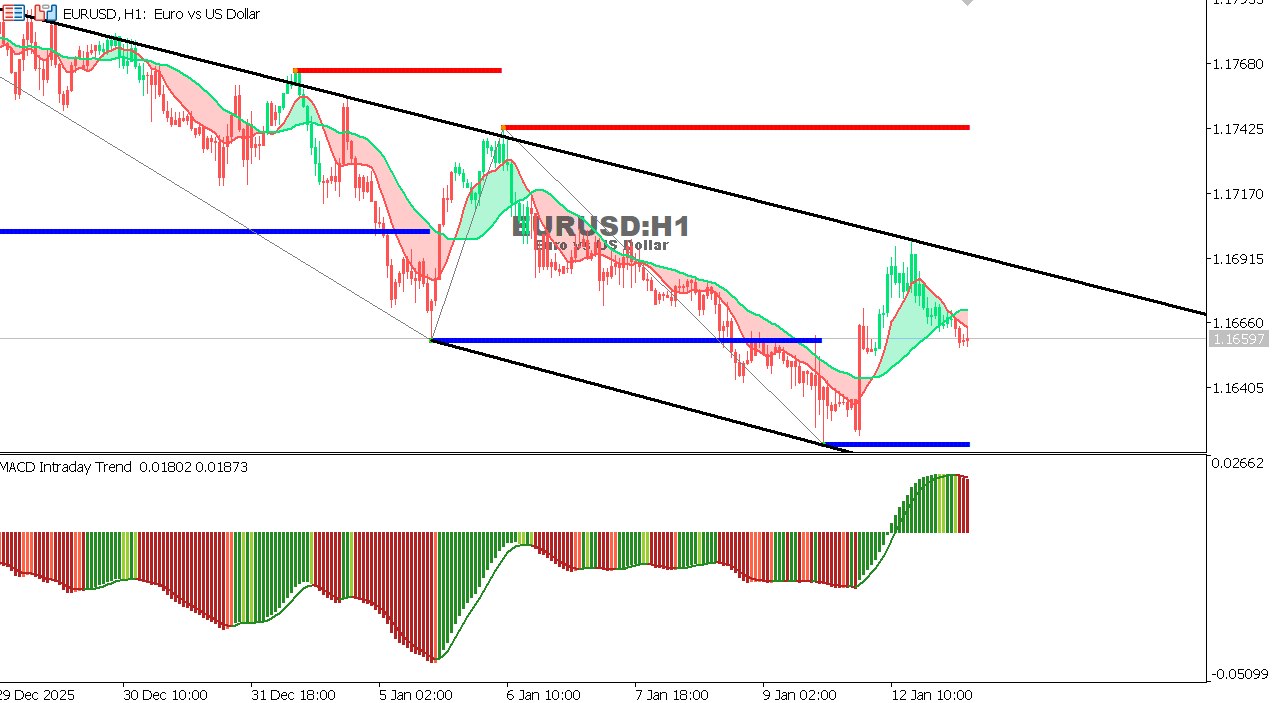 EUR/USD Chart on the hourtly time frame