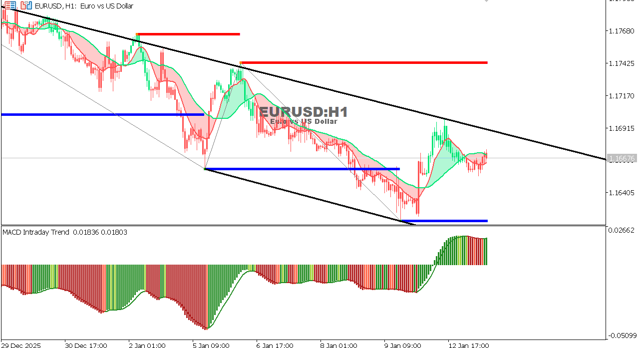 EUR/USD Chart on the hourtly time frame