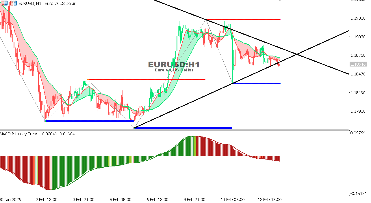 EUR/USD Chart on the hourtly time frame