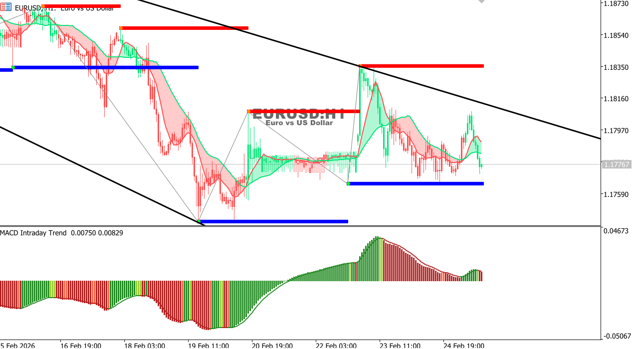 EUR/USD Chart on the hourtly time frame