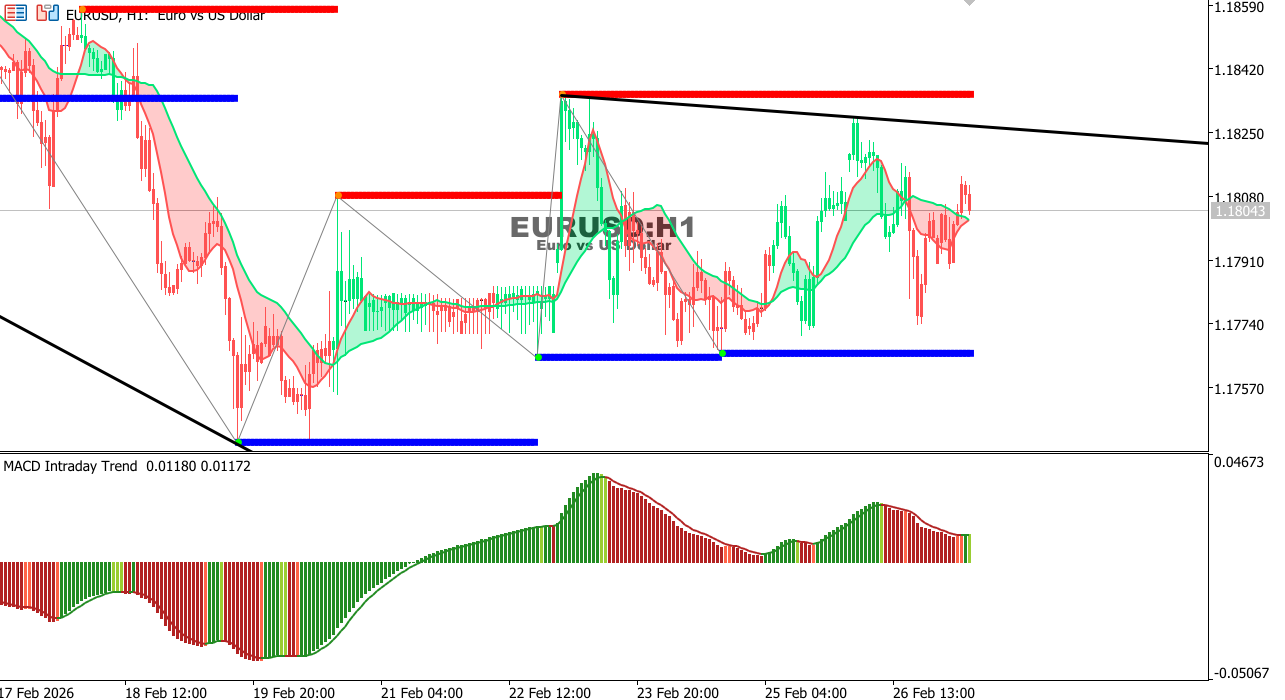 EUR/USD Chart on the hourtly time frame