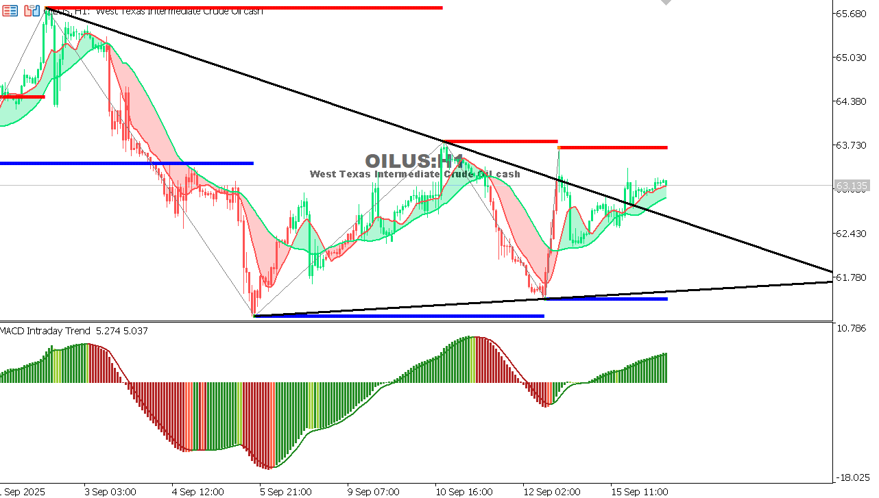 USOIL Chart on the hourtly time frame